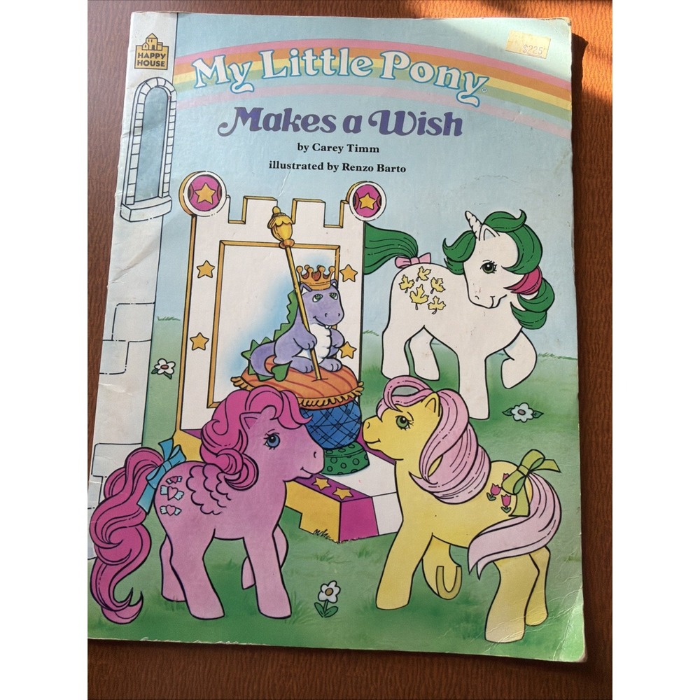My Little Pony Makes A Wish Vintage 1986 Hasbro Happy House Book 80's